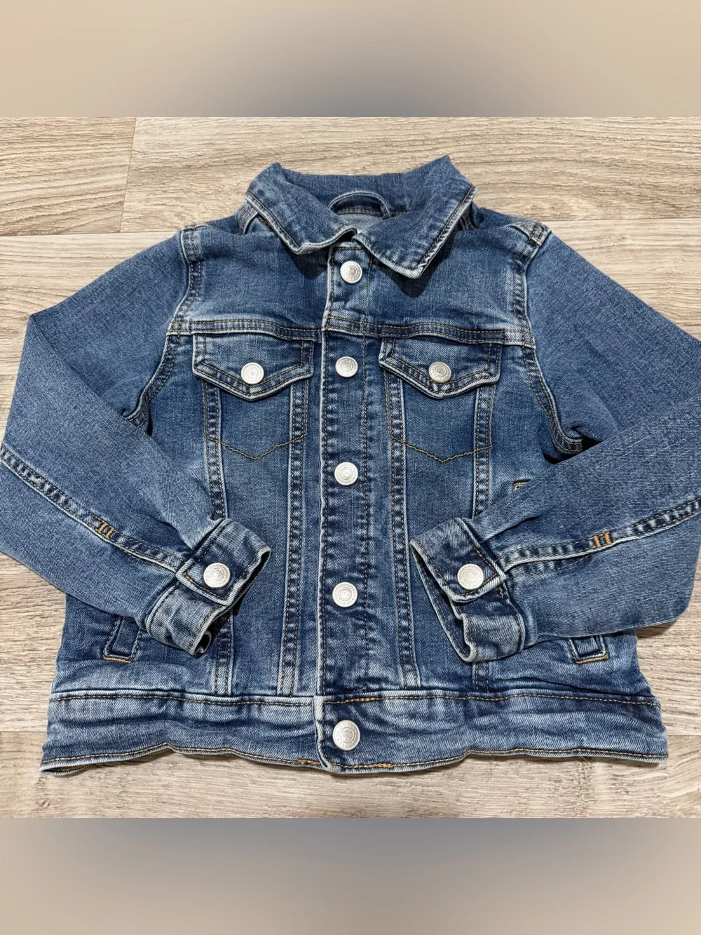 Old Navy Boys Classic Blue Button Front Denim Jacket Size 5T